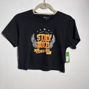 Green Goddess ‘Stay Wild' Kids T-Shirt Large Cropped